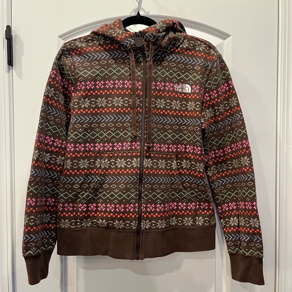 The North Face Multicolor Patterned Zip-Up Hoodie Size L